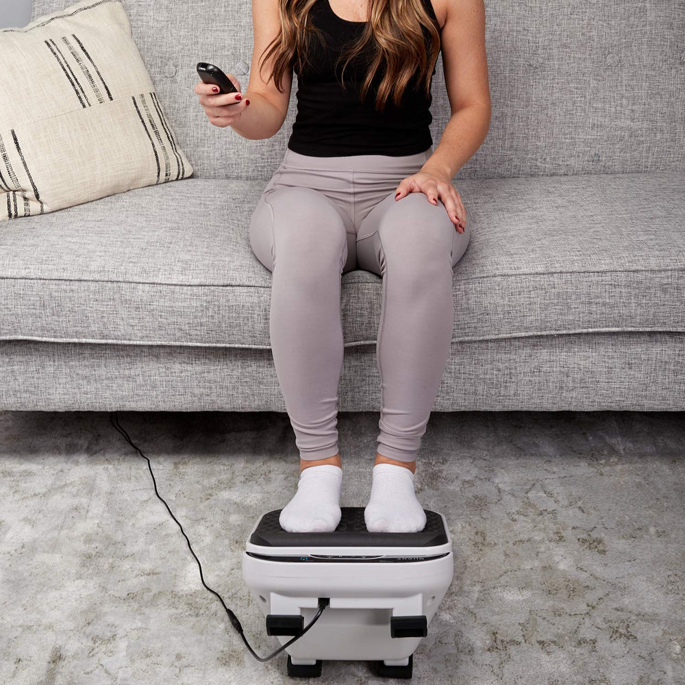 M Pain Management Technologies Quake Plate foot and calf massage area targets soreness.