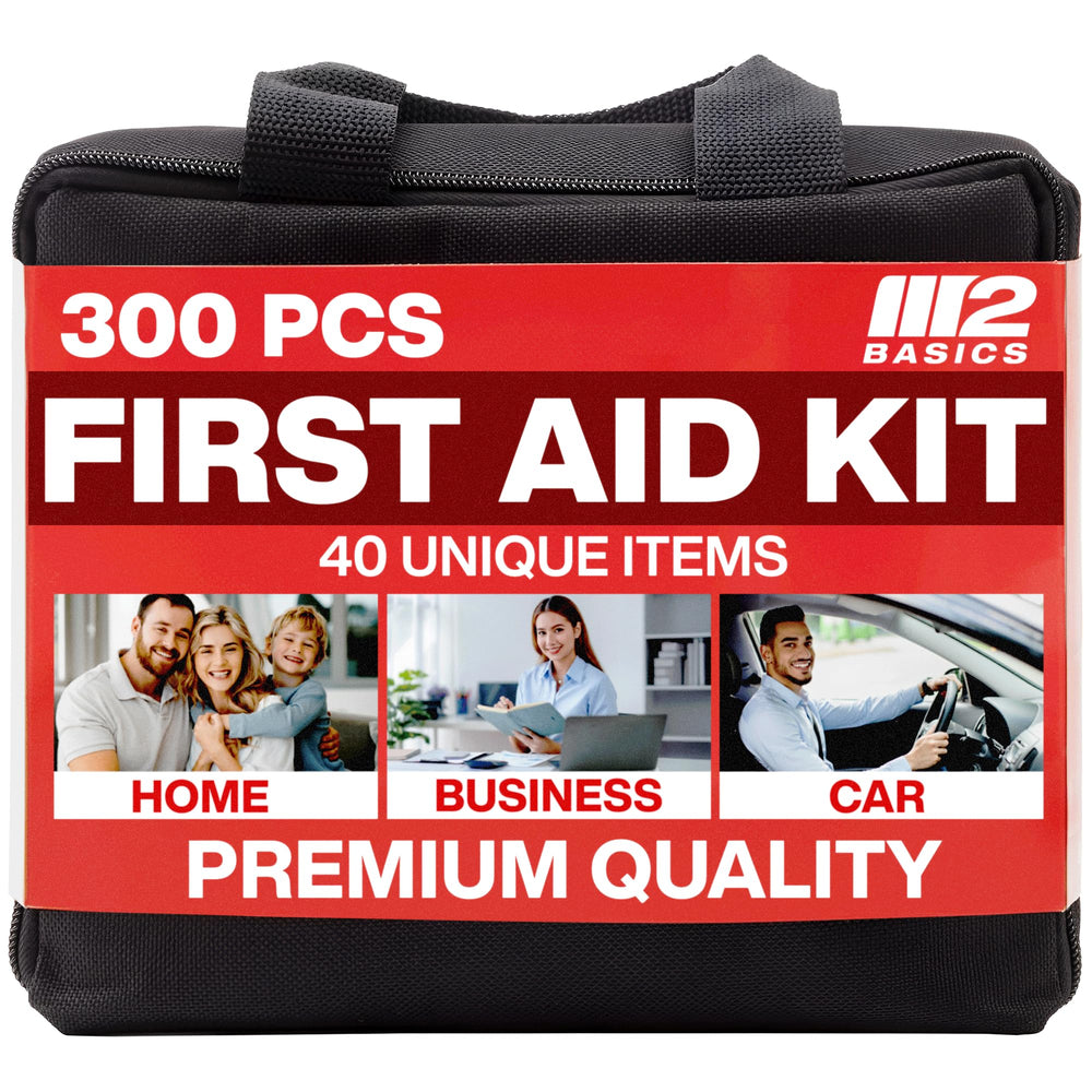 The M2 BASICS Premium emergency kit bag closed for portable safety.