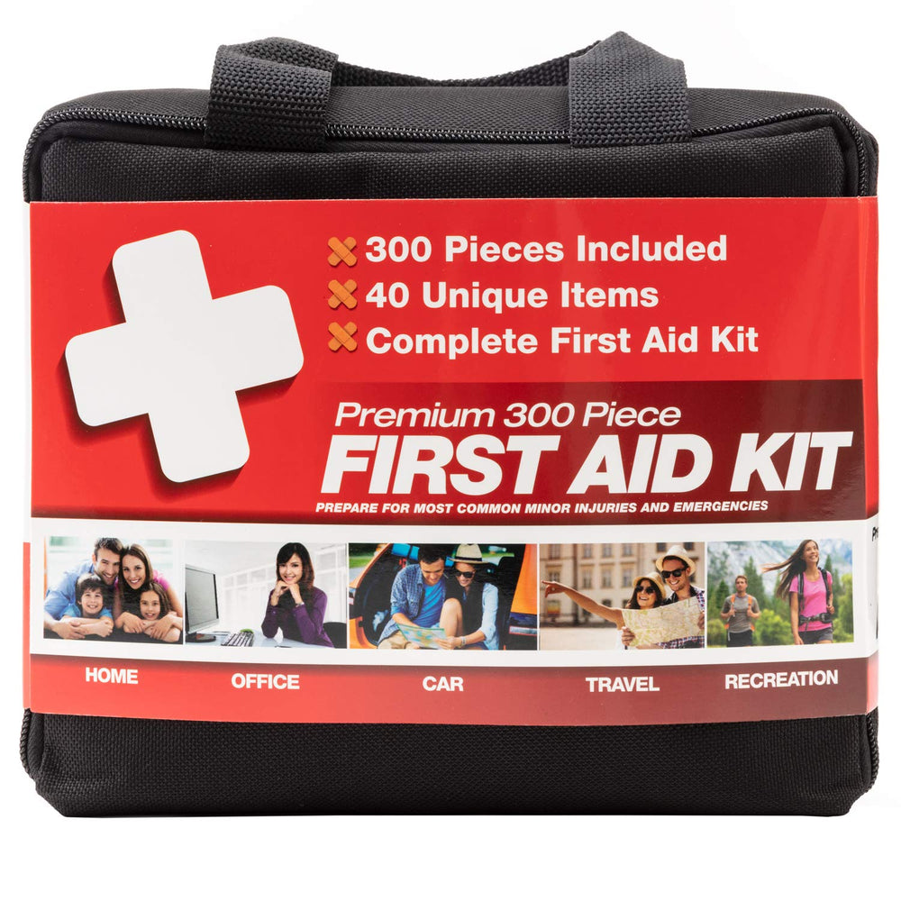 M2 BASICS 300-piece kit used in camping, sports, and family emergencies.