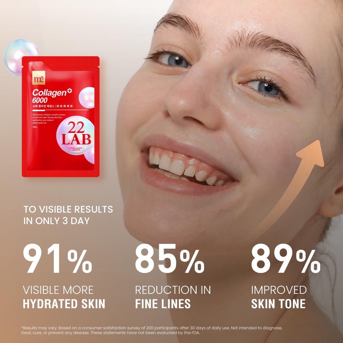 m2 skin glow close-up after collagen drink use suggests radiant skin