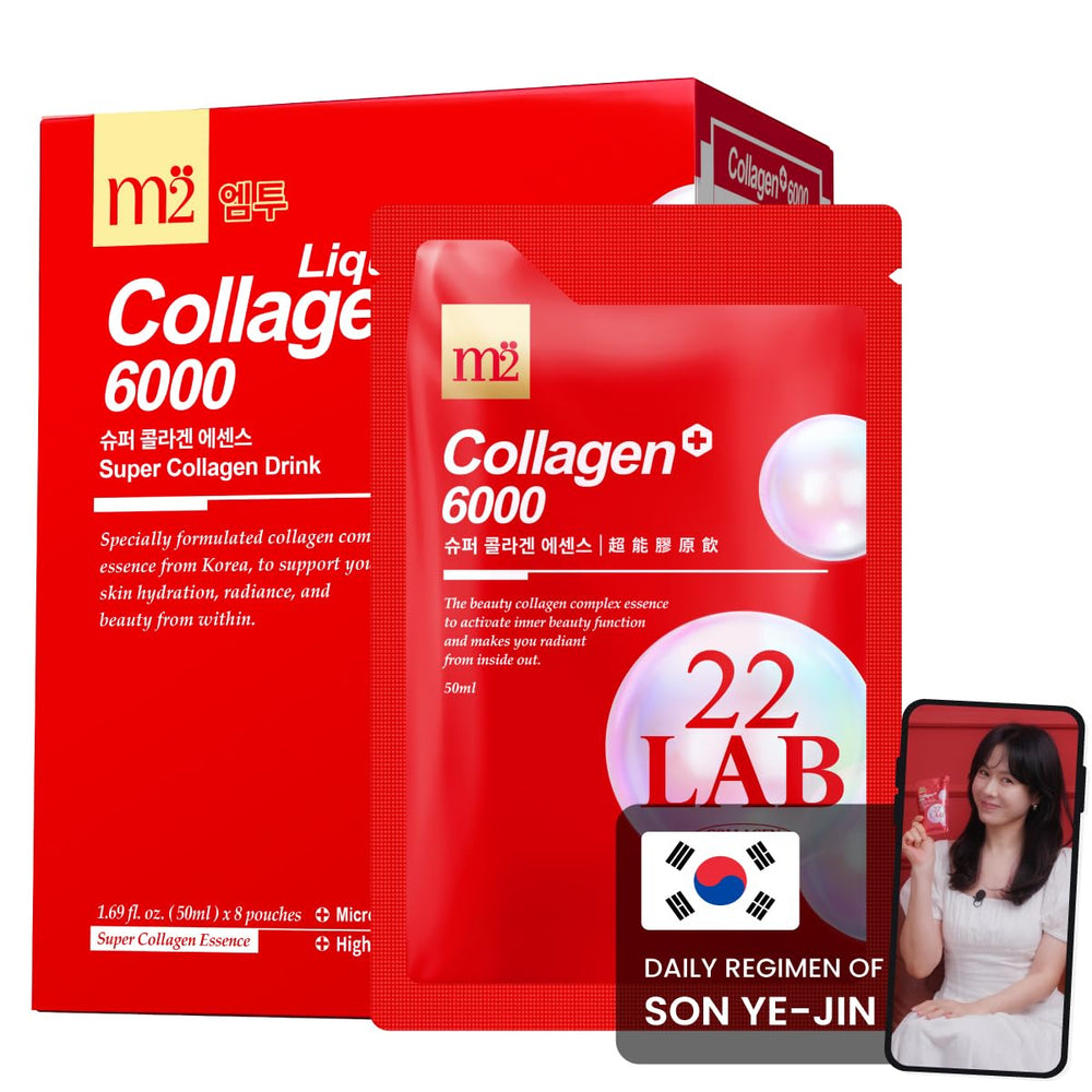m2 Super Collagen Drink pouch front shows convenient daily ritual