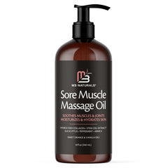M3 Naturals Arnica Massage Oil bottle for full-body relief and quick absorption