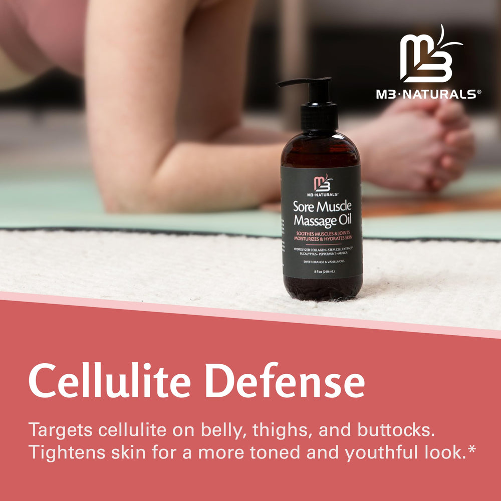 Oil shown beside a dry brush for a lymphatic massage routine.