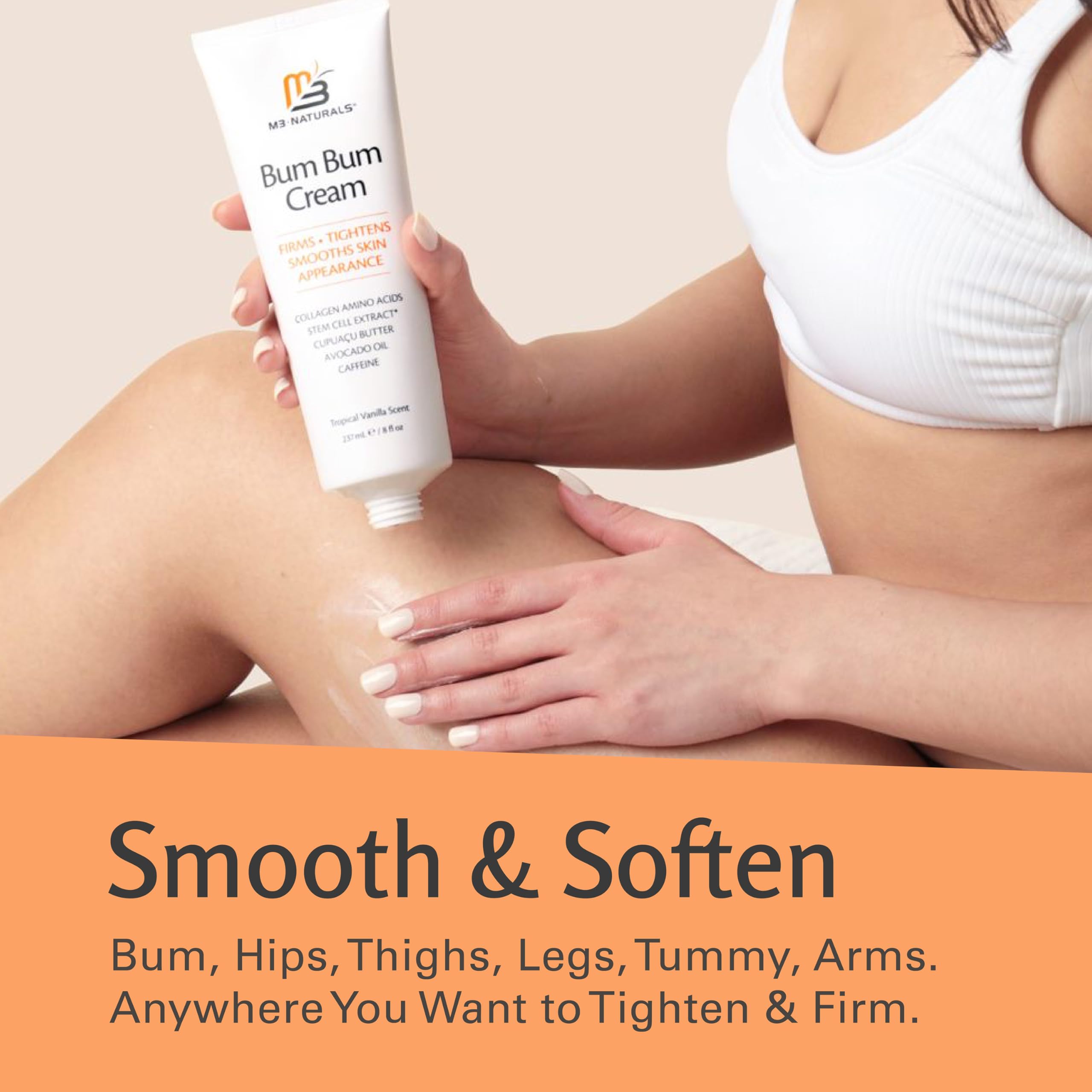 M3 Naturals Bum Bum Cream 8 oz packaging of the product