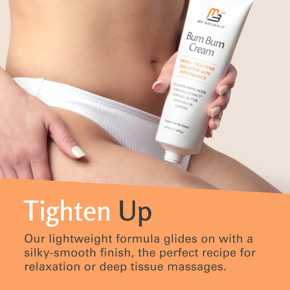 M3 Naturals Bum Bum Cream texture shown during quick absorption