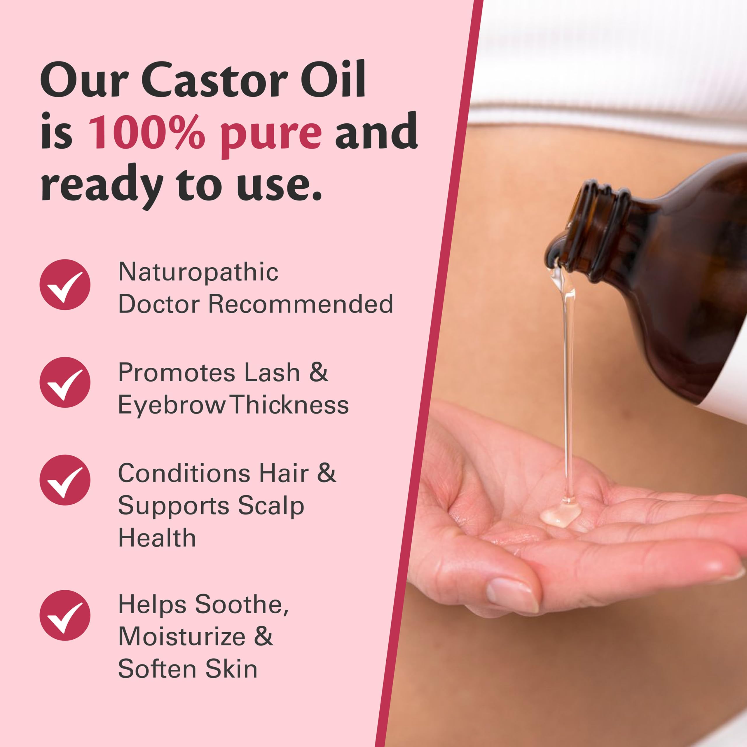 M3 Naturals castor oil cold pressed label closeup.