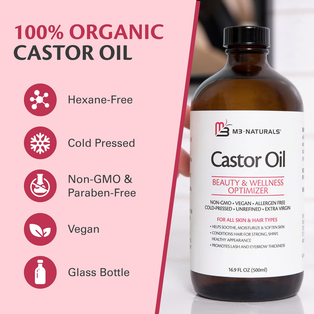 M3 Naturals castor oil eyebrows styling and conditioning.