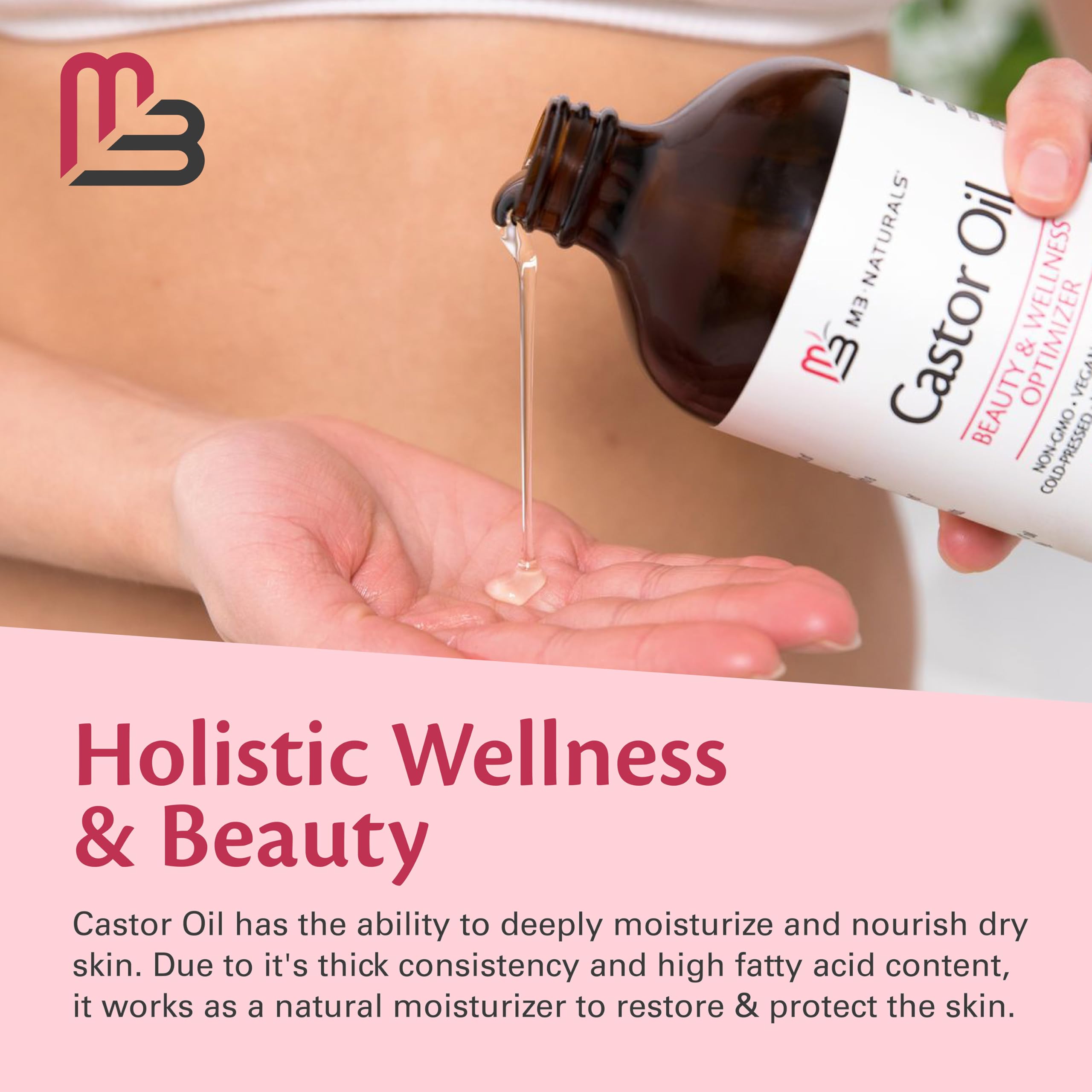 M3 Naturals castor oil hair care routine for nourishment.