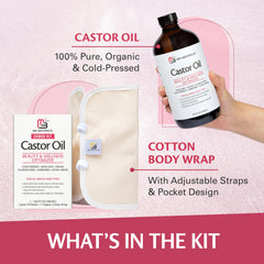 M3 Naturals castor oil pour showing simple skin application