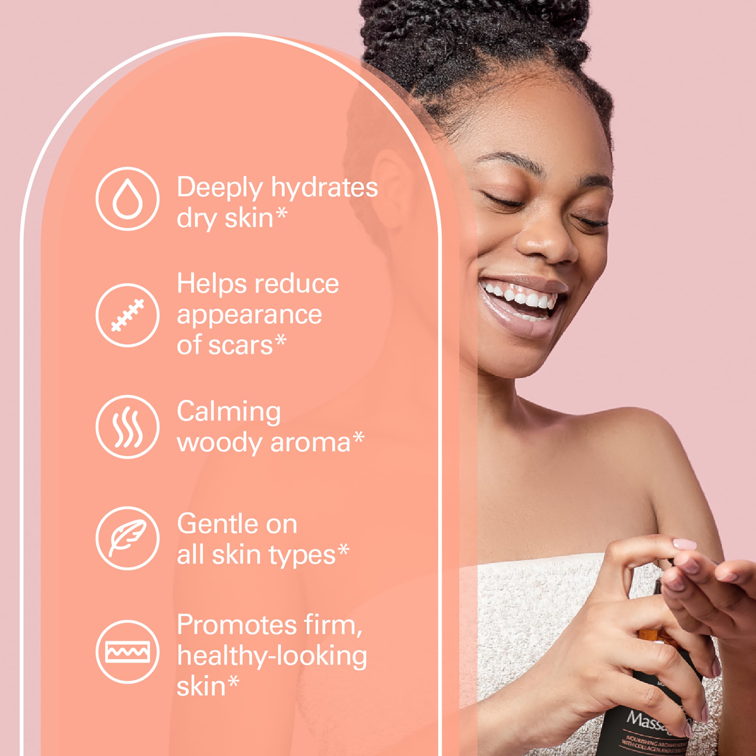 M3 Naturals Frankincense Massage Oil being poured to show texture and flow