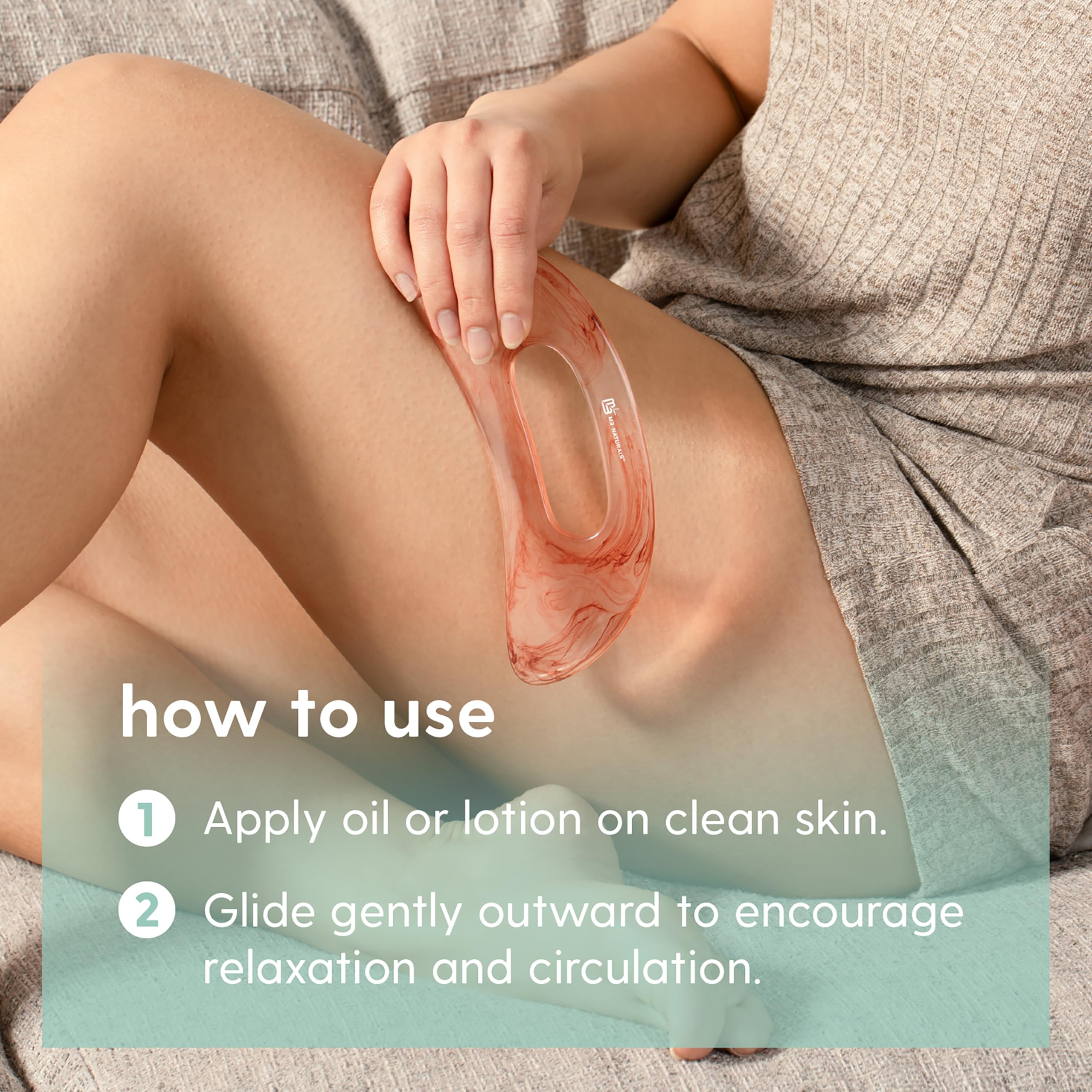 M3 Naturals gua sha tool with ergonomic design for comfortable sessions.