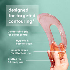 M3 Naturals gua sha tool with smooth resin finish for a silky glide.