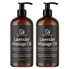 M3 Naturals Lavender Massage Oil bottle for quick absorption and soothing skin.