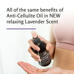 M3 Naturals Lavender Massage Oil with lavender blooms beside bottle for soothing massage aroma.