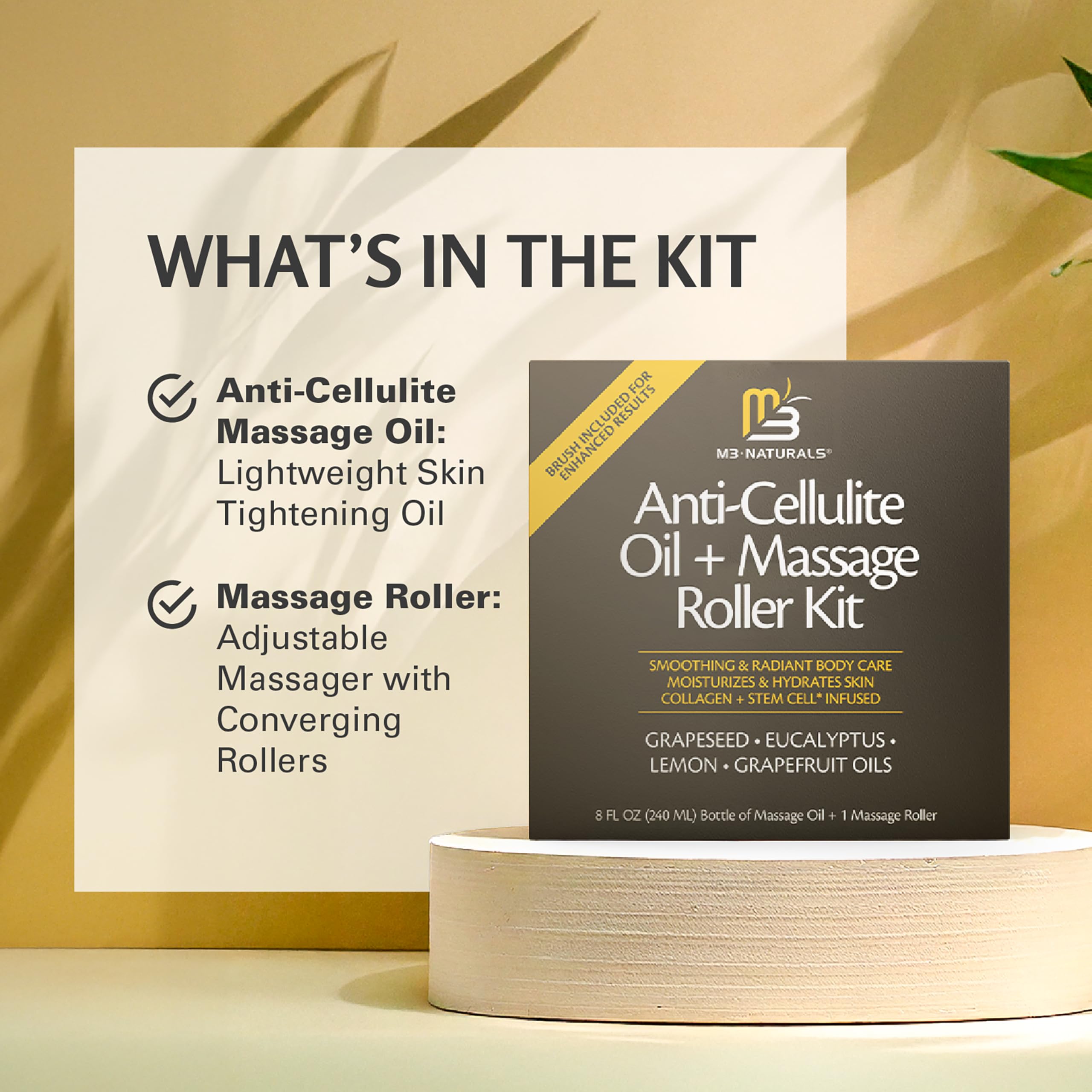 M3 Naturals massage kit for lymphatic drainage and relaxation