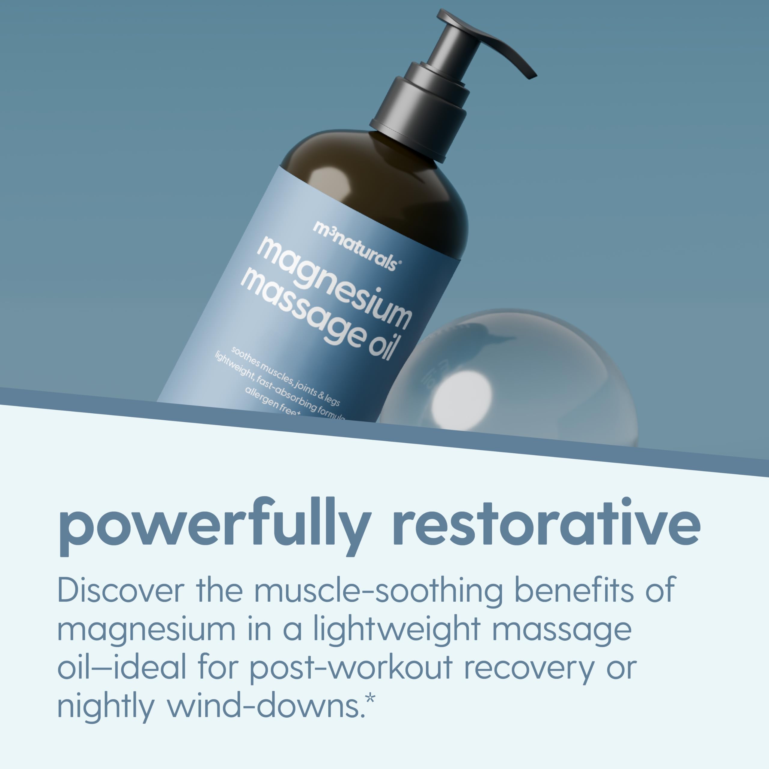 M3 Naturals magnesium oil for easy, effective topical application anytime.