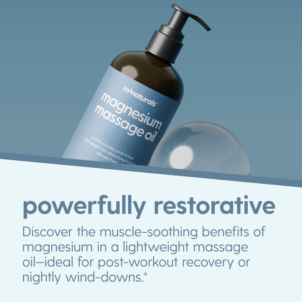 M3 Naturals magnesium oil for easy, effective topical application anytime.