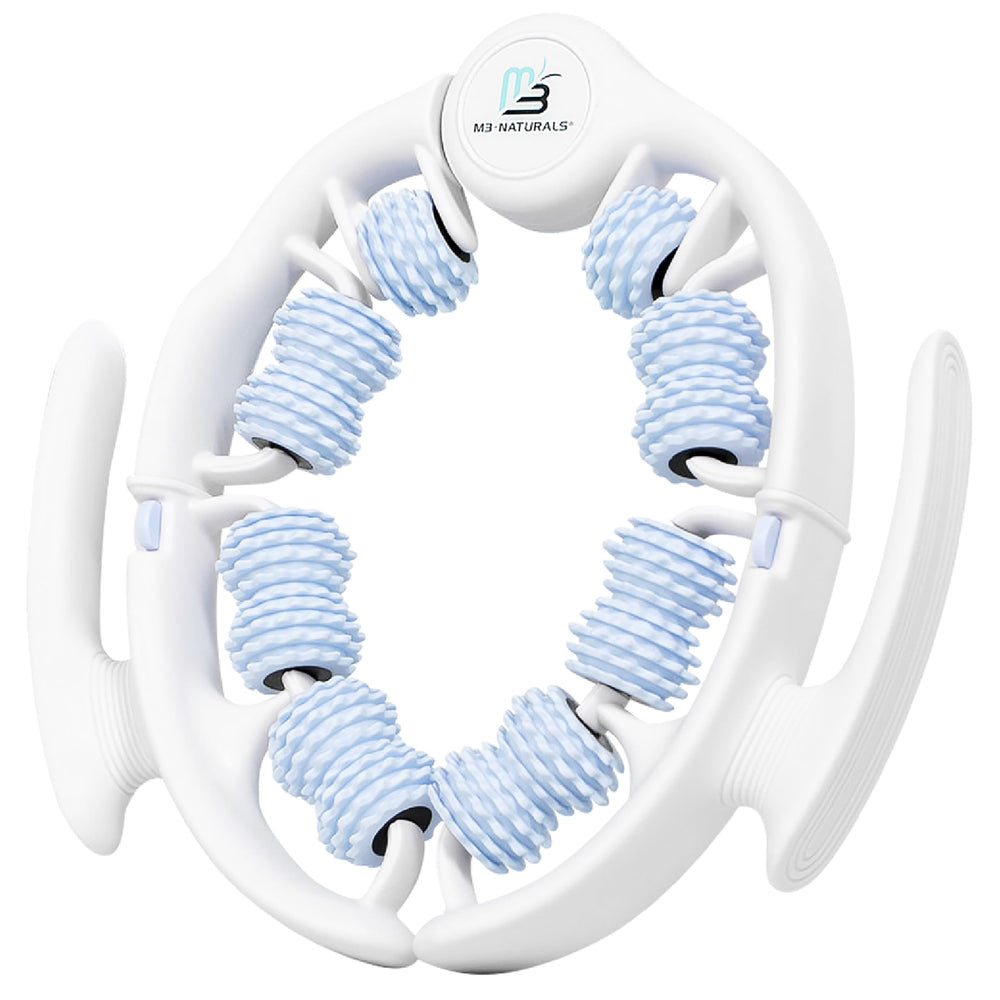 M3 Naturals lymphatic drainage roller close-up highlighting ergonomic grip