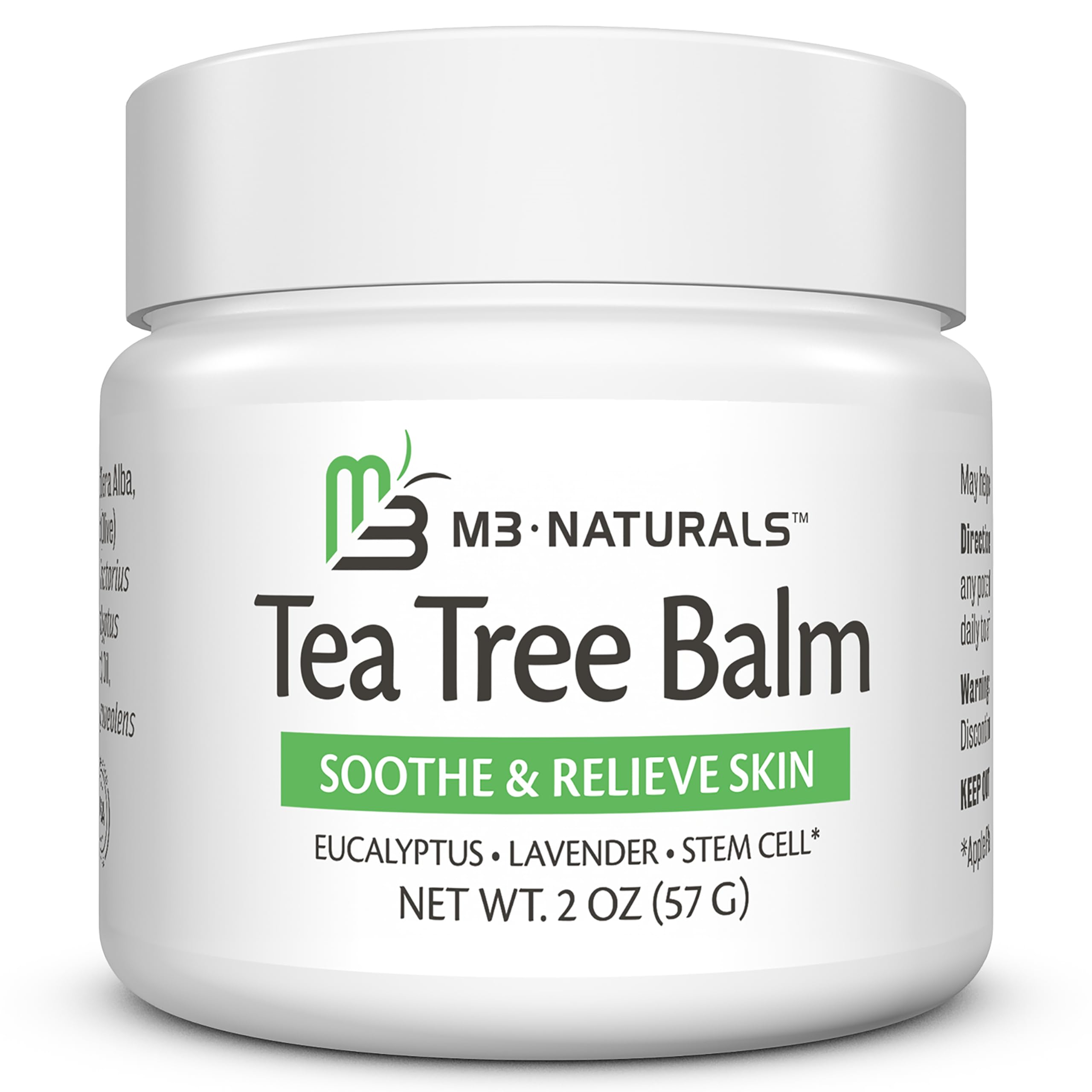 M3 Naturals Tea Tree Oil Foot Balm packaging highlights premium foot care for dry skin.