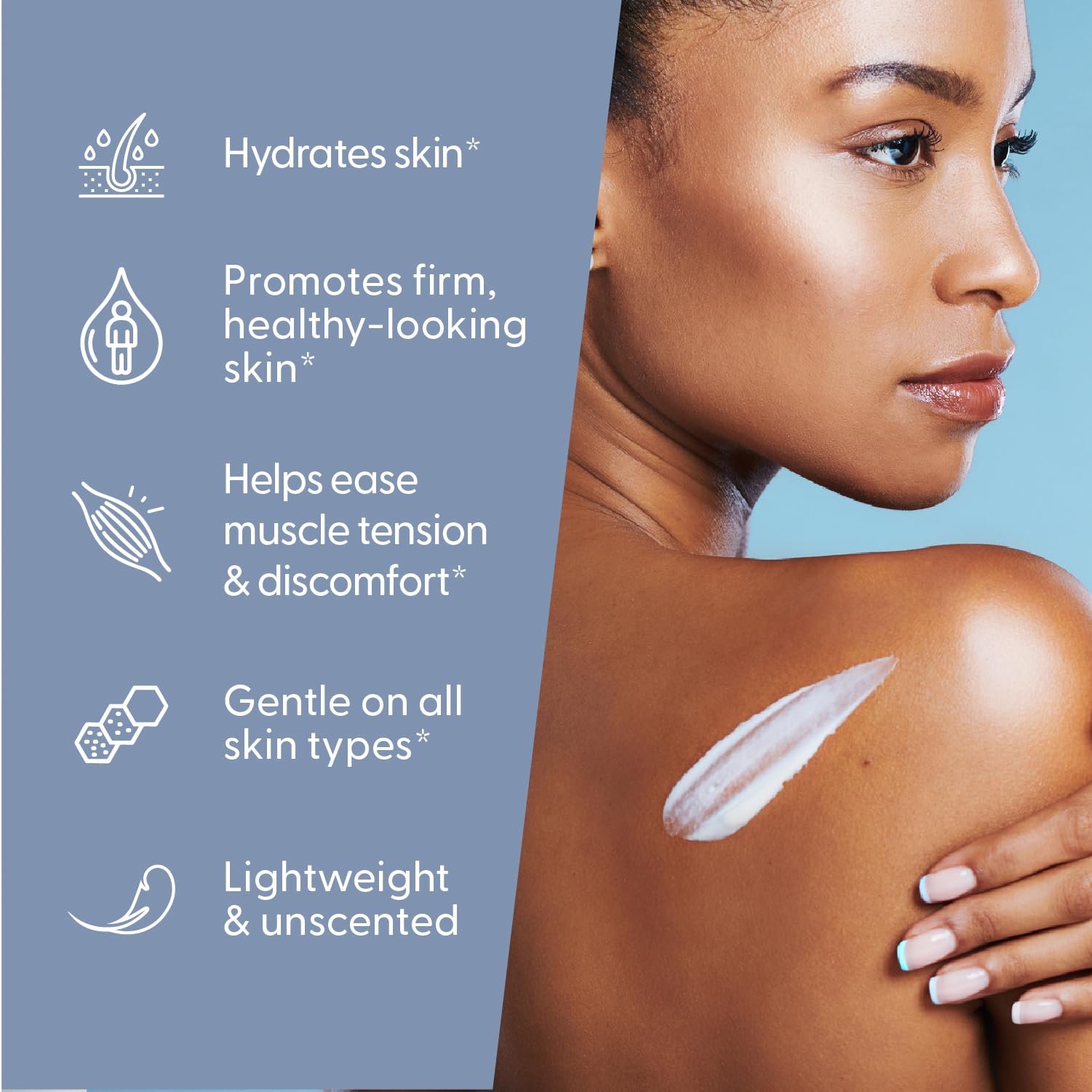 Close-up of M3 Naturals lotion texture for absorption