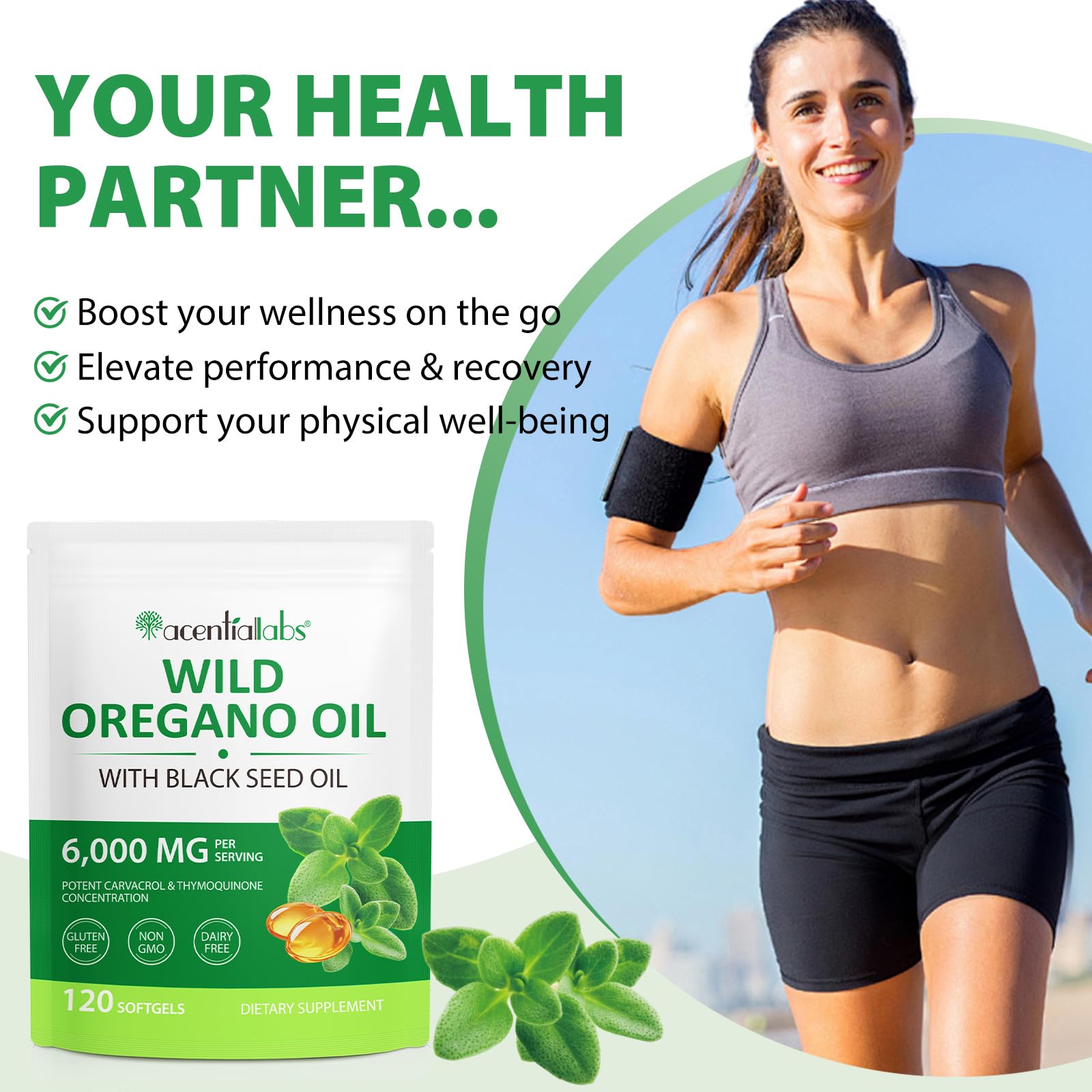 Maaoun oregano oil bottle label highlights 6000mg potency