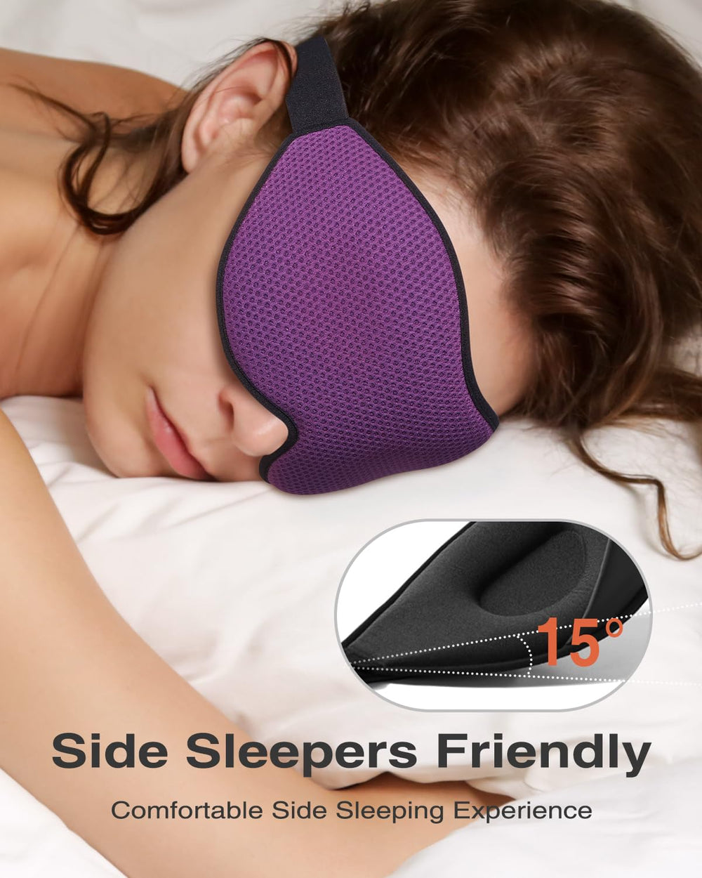 MABAO Eye Mask featuring invisible nose design blocks light for deep darkness.