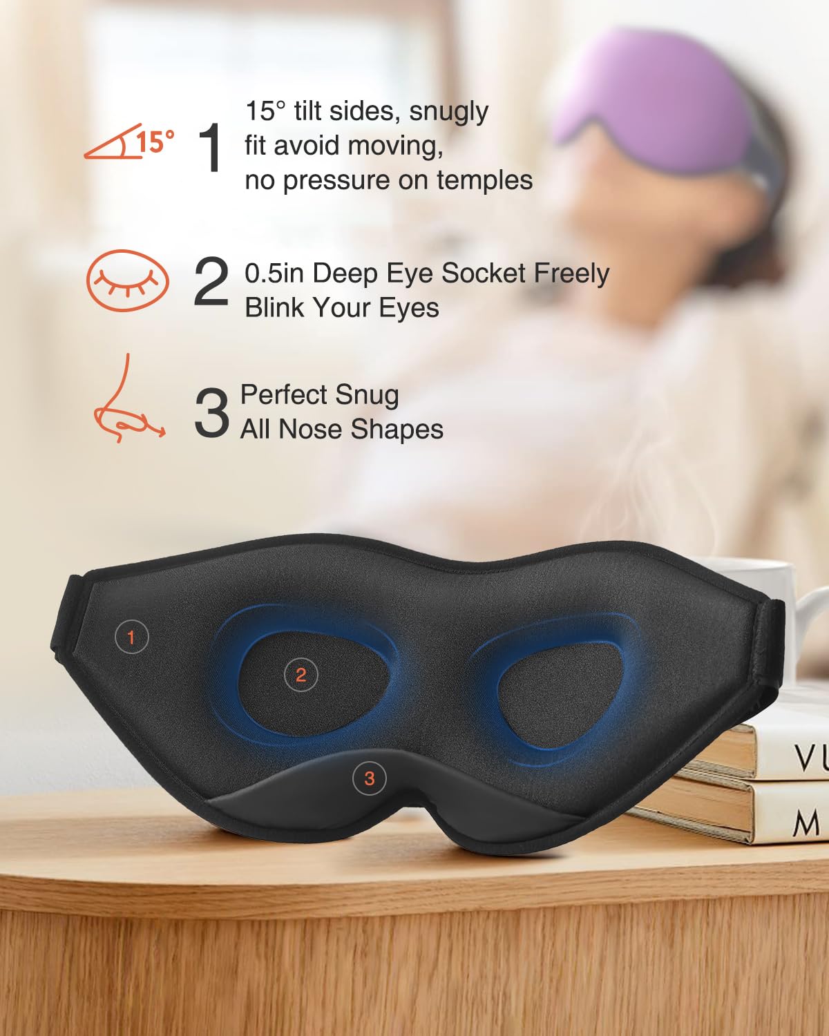 MABAO Travel eye mask is ultra-light and perfect for flights.