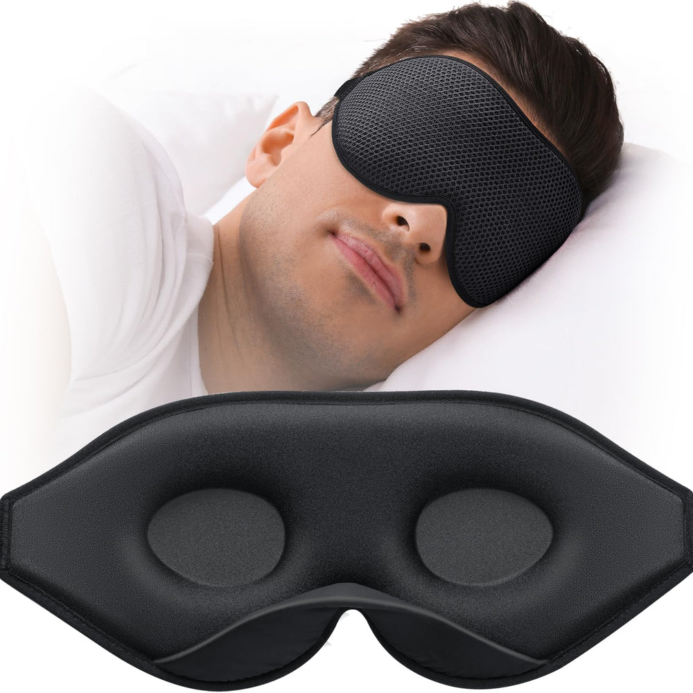 MABAO mascarilla sueño, diseño 3D, evita presión ocular y mejora comodidad.