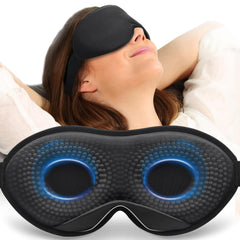 MABAO weighted sleep mask close-up showing soft fabric texture for blackout comfort.