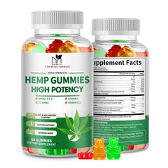 MABEFY Hemp Gummies extra strength bottle for everyday calm and relaxation.