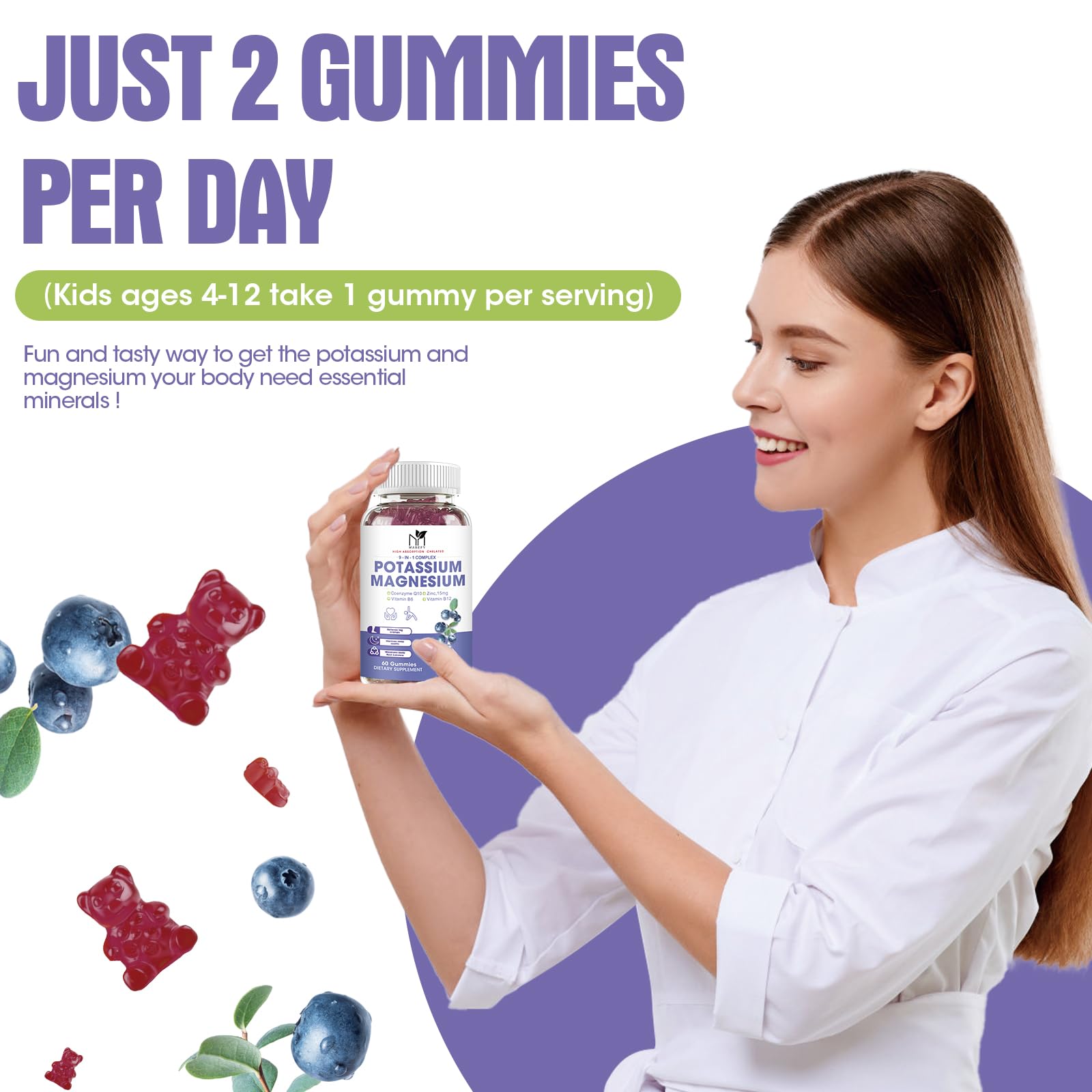 MABEFY lifestyle shot of taking gummies for daily wellness and balance.