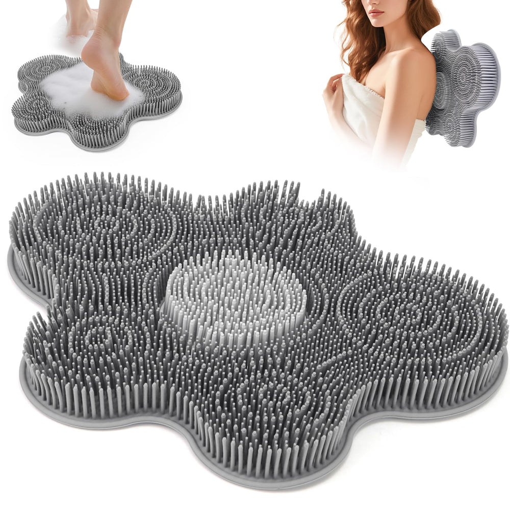 Mabnuby shower foot scrubber mat with dense bristles for effective exfoliation in the shower.