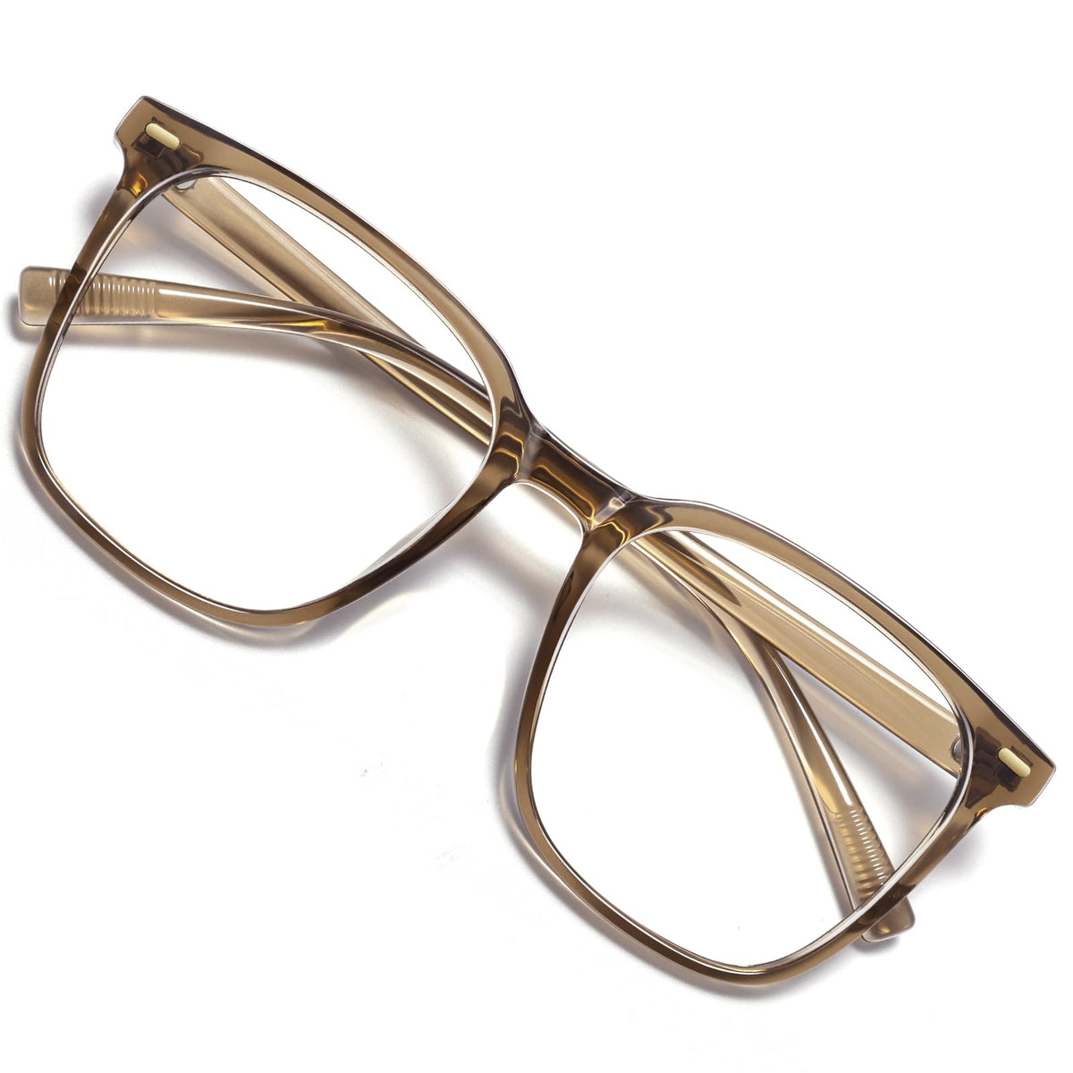 MACJERO oversized square blue light glasses front view for all day computer use