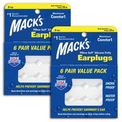Mack's Pillow Soft Earplugs two-pack value for sleeping comfort