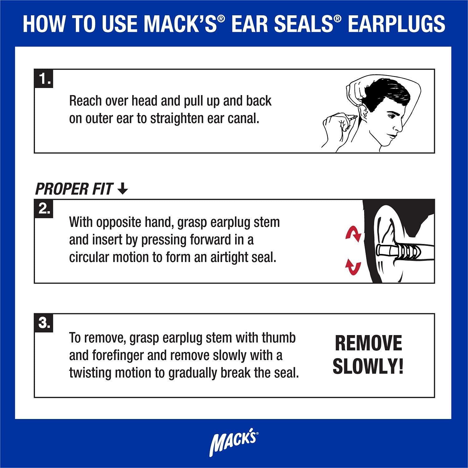Mack's Ear Seals worn around the neck when not in use.