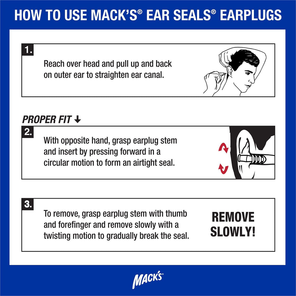 Mack's Ear Seals worn around the neck when not in use.