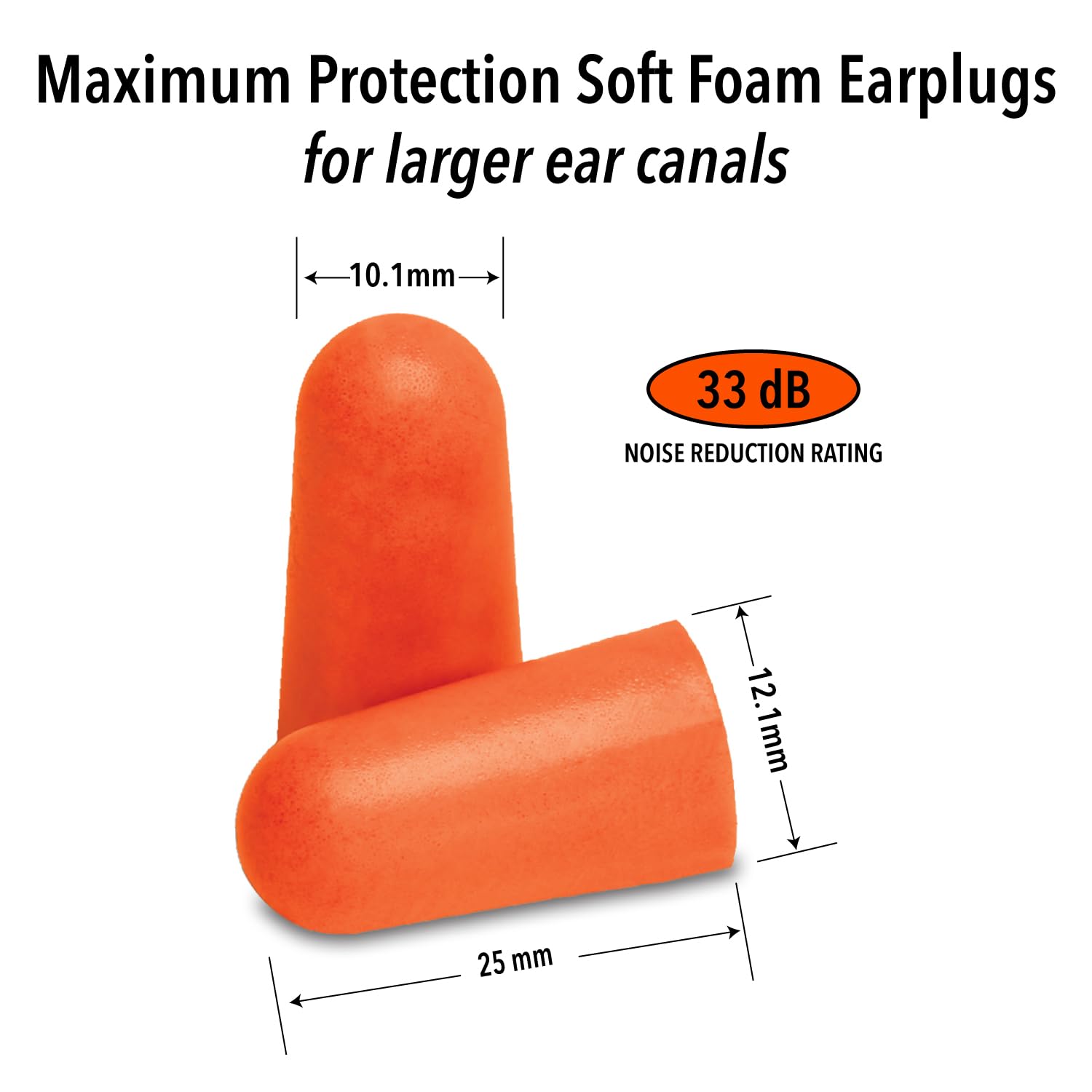 Mack's Comfy Cush foam texture offers a comfortable fit for larger ear canals