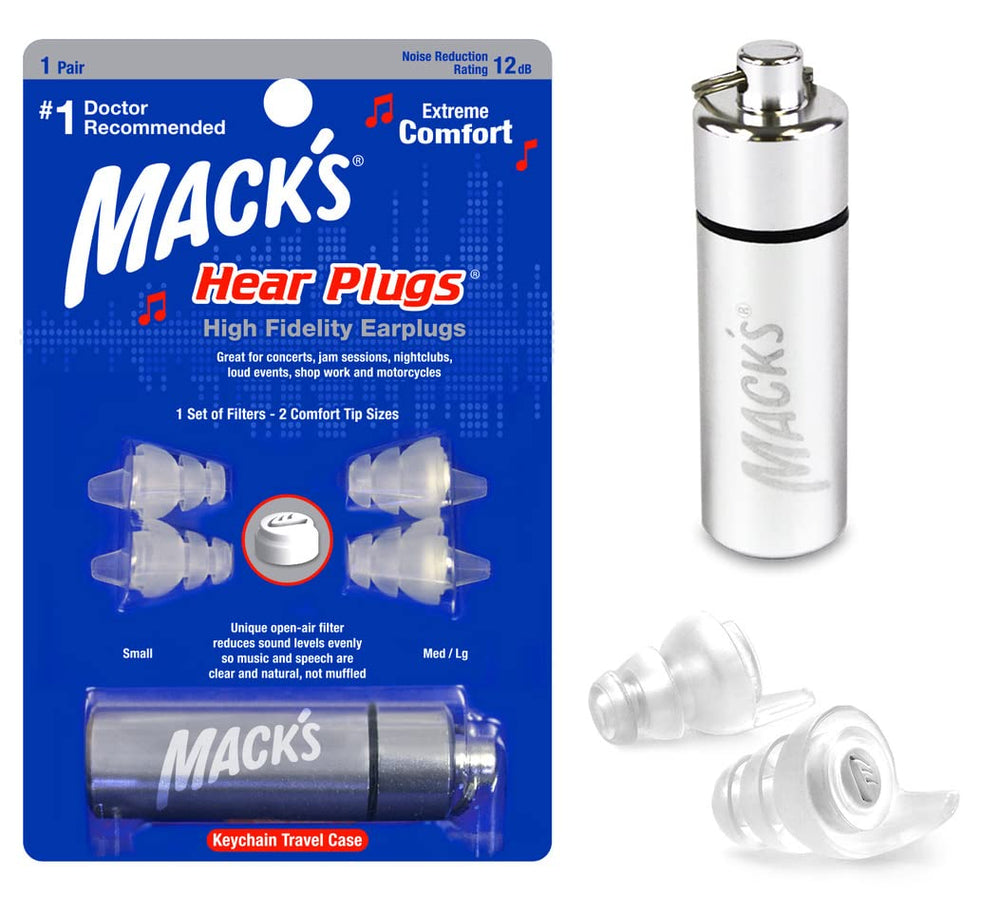 Mack's high fidelity ear plugs for concerts delivering clear sound and hearing protection