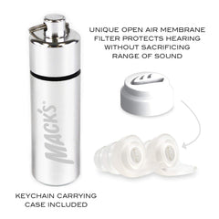 Mack's ear plugs for musicians with comfortable fit and open-air filter