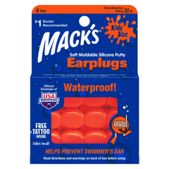Mack's Kids Ear Plugs soft putty for swim, forming a comfortable seal