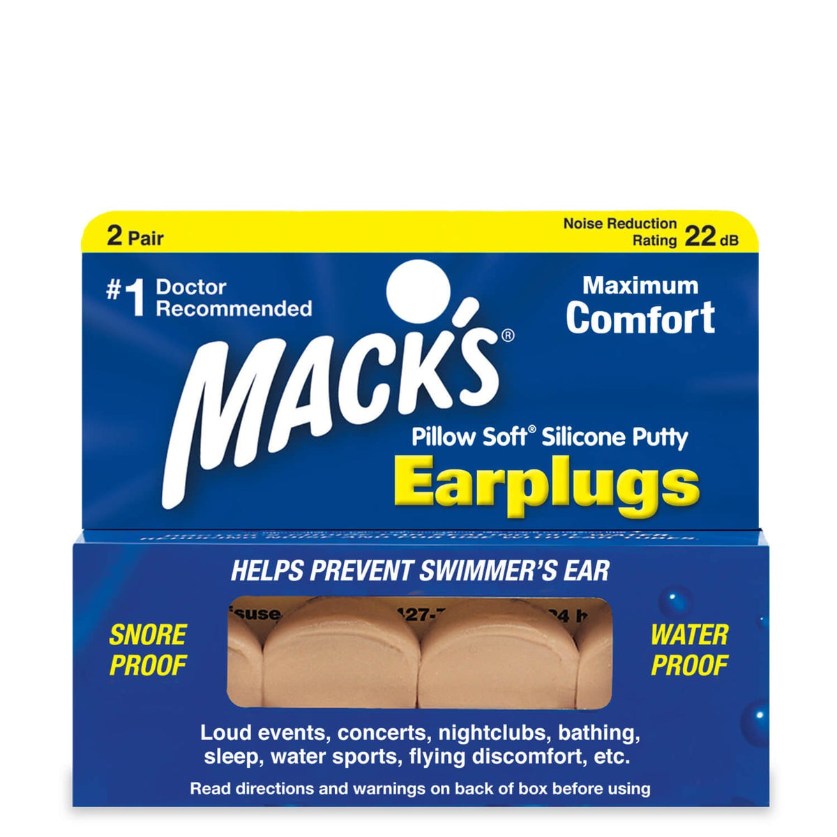 Mack's Pillow Soft silicone earplugs provide a comfortable sleep seal for quieter nights.