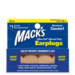 Mack's Pillow Soft silicone earplugs provide a comfortable sleep seal for quieter nights.