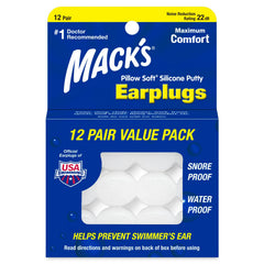 Mack's Pillow Soft earplugs shown for comfortable sleep protection