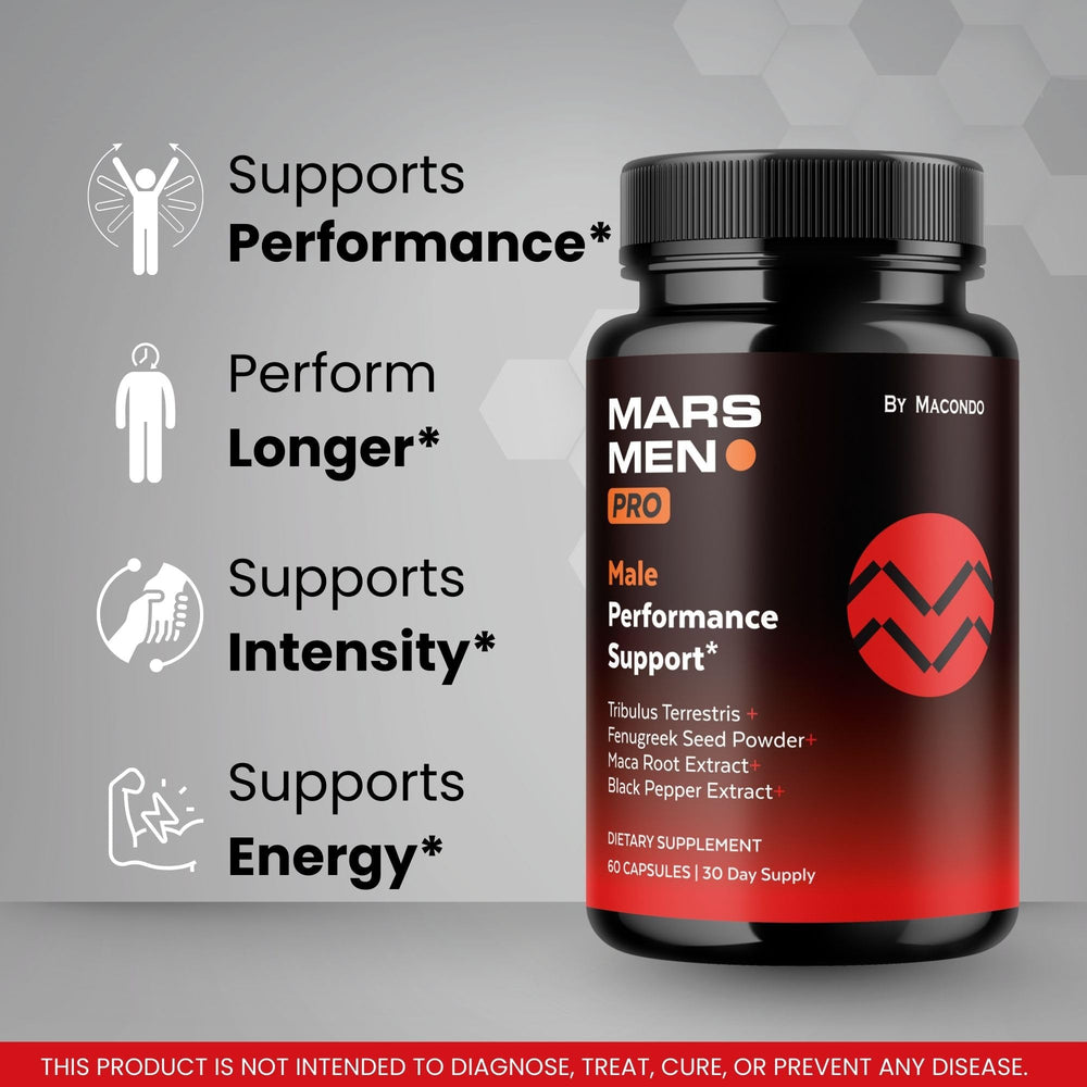 Mars Men Pro capsules close-up highlighting smooth daily tablets