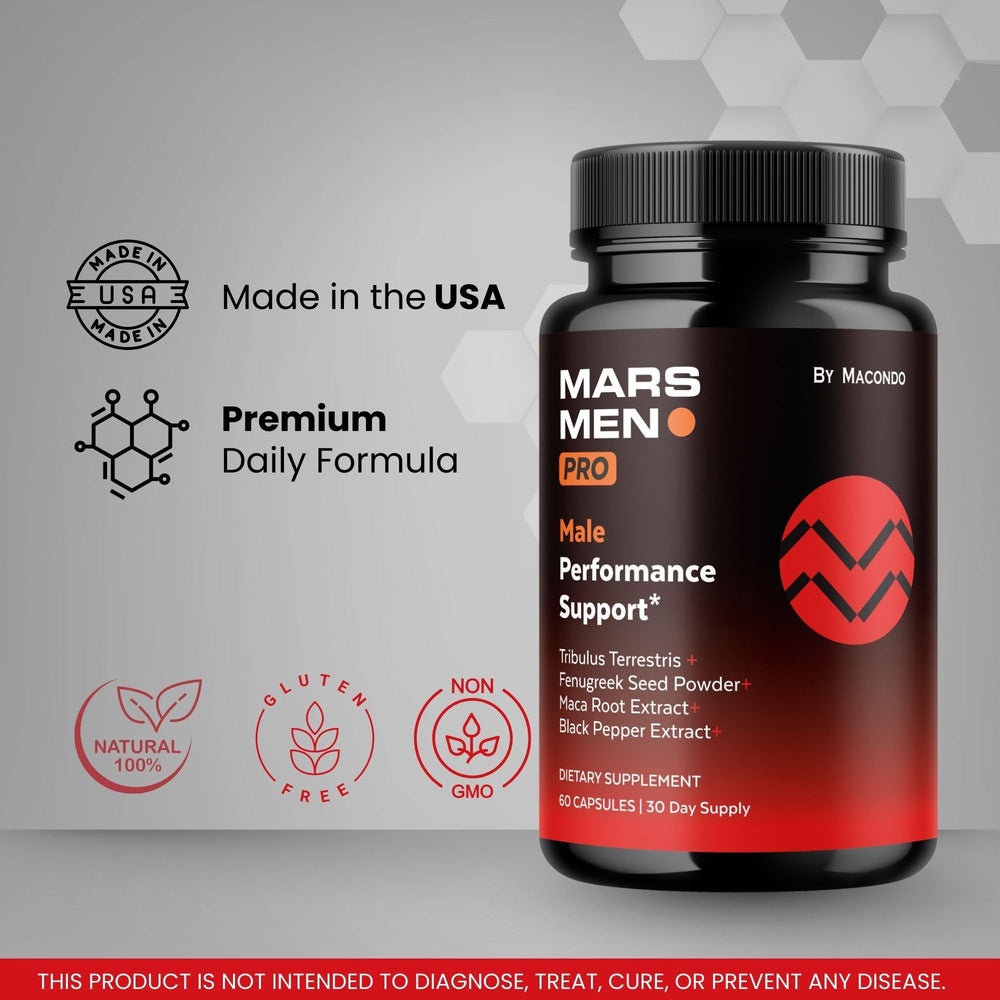 Daily routine scene with Mars Men Pro capsules ready to take