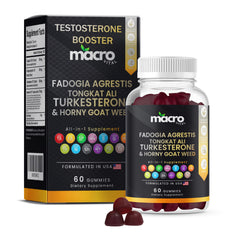 Macro Vital gummies bottle showing fast-absorption formula for on-the-go vitality.