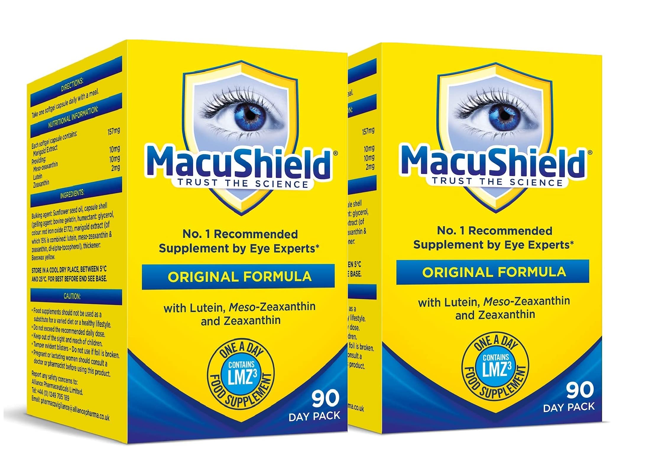 MacuShield brand shot with clean, premium packaging aesthetic.