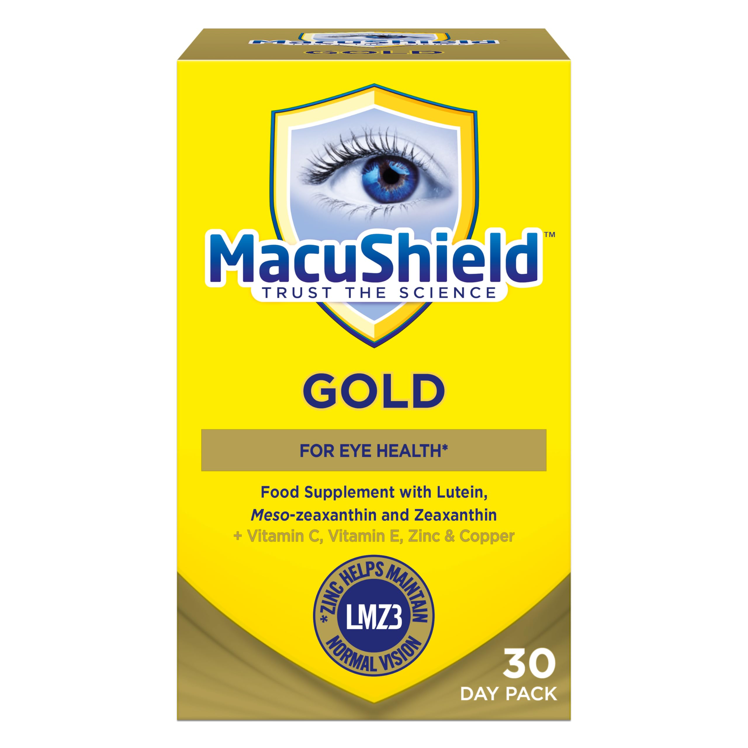 MacuShield Gold softgel capsules for daily eye support