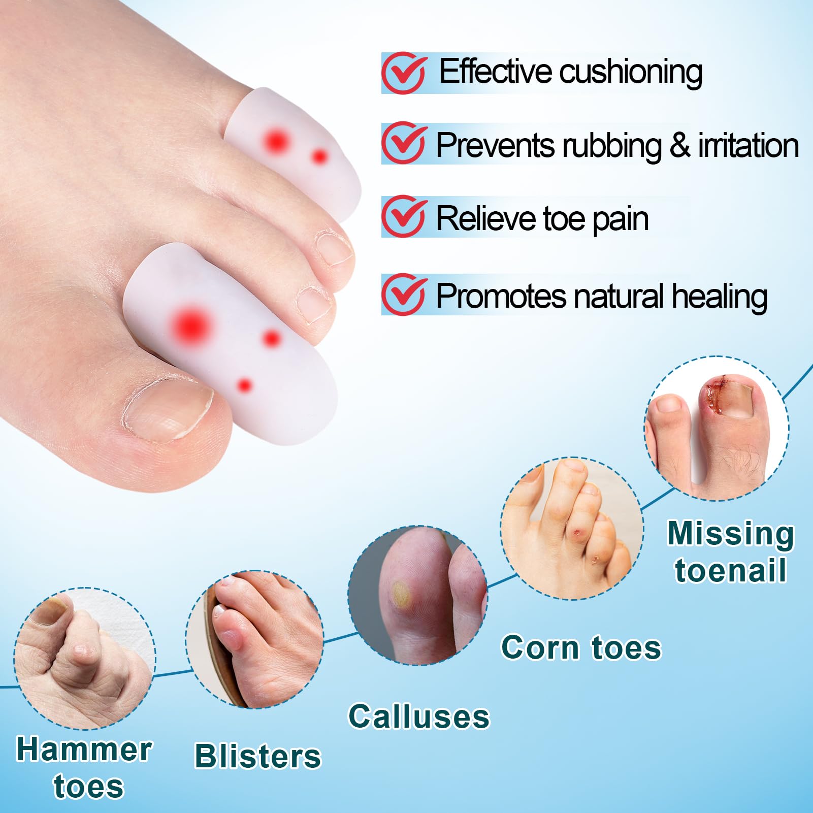 MADHOLLY toe guards separate toes to reduce rubbing