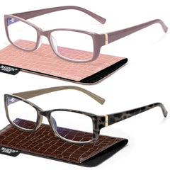 Madison Avenue 2-pack blue light reading glasses ready for everyday reading and screen time